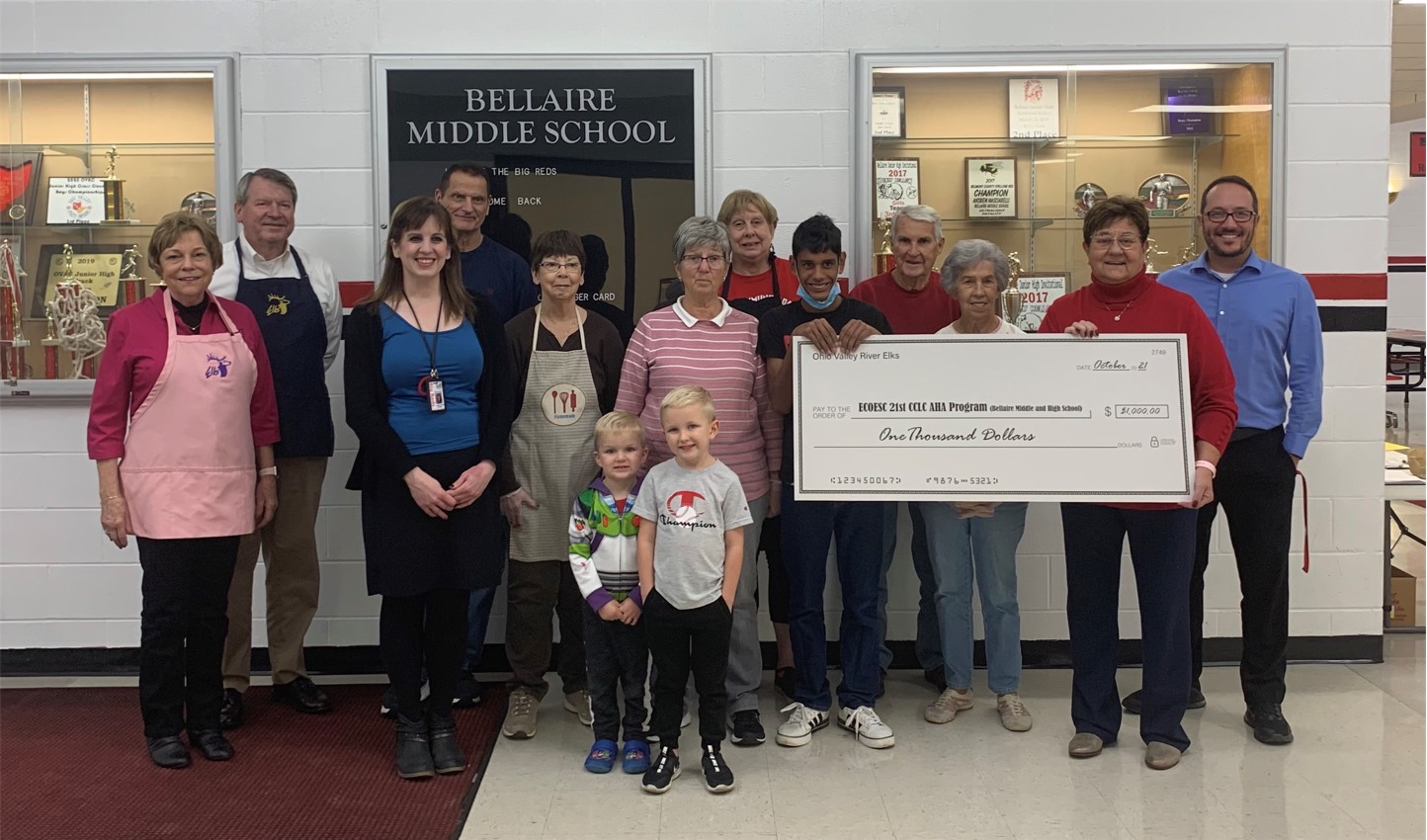 Bellaire Local Schools and East Central Ohio Educational Service Center Receive Generous Donations from Ohio Valley River Elks