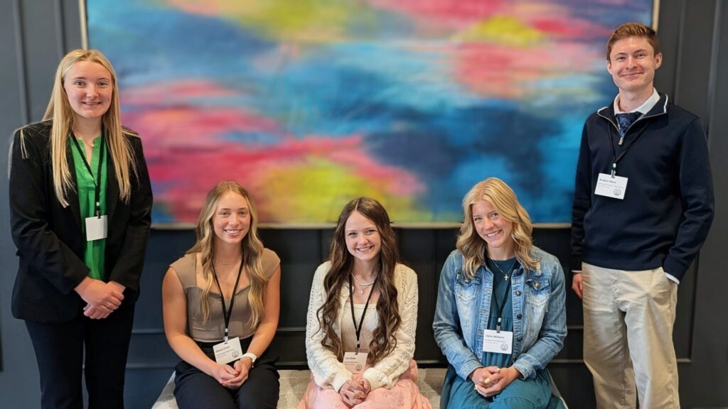 Five high school seniors pose together at the 2026 Franklin B. Walter All-Scholastic Awards Program.